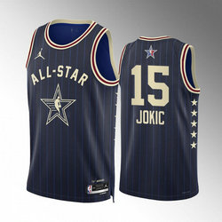 2024 All-Star #15 Nikola Jokic Stitched Navy Basketball Jersey