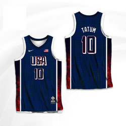 2024 Team USA #10 Jayson Tatum Navy Basketball Jerseys
