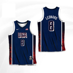 2024 Team USA #8 Kawhi Leonard Navy Basketball Jerseys