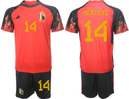 Belgium #14 MERTENS Home 2022 World Cup National Soccer Jersey