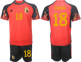 Belgium #18 ONANA Home 2022 World Cup National Soccer Jersey