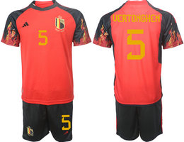 Belgium #5 VERTONGHEN Home 2022 World Cup National Soccer Jersey