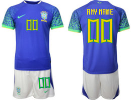 Brazil Custom Any Name Away 2022 World Cup National Soccer Jersey