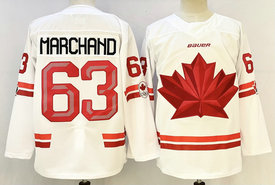Canada #63 Brad Marchand White Olympics Hockey Stitched Jersey