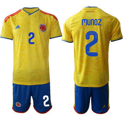 Colombia #2 Munoz Home 2026 World Cup Soccer jersey