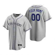 Custom Nike Colorado Rockies Gray Game Authentic Stitched MLB Jersey