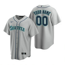 Custom Nike Seattle Mariners Gray Game Authentic Stitched MLB jersey
