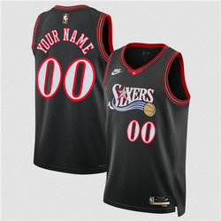 Customized Nike Philadelphia 76ers Black Classic Authentic Stitched NBA jersey