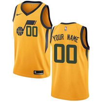 Customized Nike Utah Jazz Gold Authentic Stitched NBA jersey