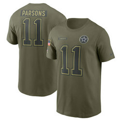 Dallas Cowboys #11 Micah Parsons Olive 2025 Salute To Service T-Shirt