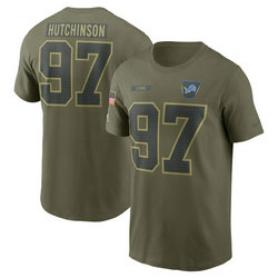 Detroit Lions #97 Aidan Hutchinson 2025 Salute To Service T-Shirt
