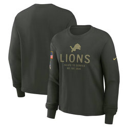 Detroit Lions Dark Green 2025 Salute To Service Sideline Dri-FIT Long Sleeve T-Shirt