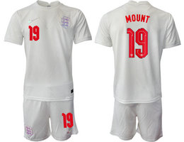 England #19 MOUNT Home 2022 World Cup National Soccer Jersey