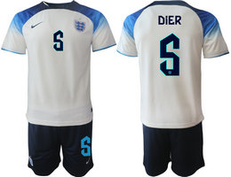 England #5 DIER Home 2022 World Cup National Soccer Jerseys