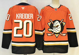 Fanatics Anaheim Ducks #20 Chris Kreider Orange 2026 Authentic Stitched NHL Jersey