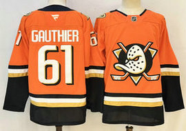 Fanatics Anaheim Ducks #61 Cutter Gauthier Orange 2026 Authentic Stitched NHL Jersey