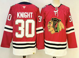 Fanatics Chicago Blackhawks #30 Spencer Knight Red Authentic Stitched NHL Jersey
