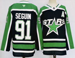 Fanatics Dallas Stars #91 Tyler Seguin Black Authentic Stitched NHL Jersey