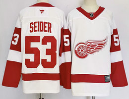 Fanatics Detroit Red Wings #53 Moritz Seider White Authentic Stitched NHL jersey