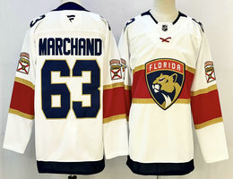 Fanatics Florida Panthers #63 Brad Marchand White Authentic Stitched NHL jersey
