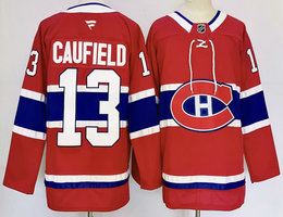 Fanatics Montreal Canadiens #13 Cole Caufield Red Authentic Stitched NHL jersey