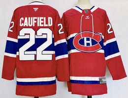 Fanatics Montreal Canadiens #22 Cole Caufield Red Authentic Stitched NHL jersey