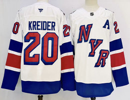 Fanatics New York Rangers #20 Chris Kreider White 2024-2025 Stadium Series Stitched Jersey
