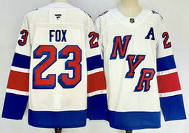 Fanatics New York Rangers #23 Adam Fox White 2024-2025 Stadium Series Stitched Jersey