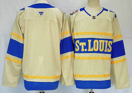 Fanatics St. Louis Blues Blank Cream 2025 Winter Classic Authentic Stitched NHL Jersey