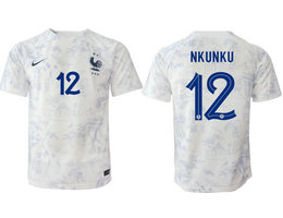 France #12 NKUNKU Away 2022-2023 National Soccer Jersey