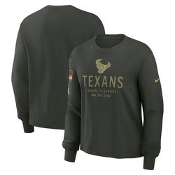Houston Texans Dark Green 2025 Salute To Service Sideline Dri-FIT Long Sleeve T-Shirt