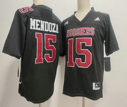 Indiana Hoosiers #15 Fernando Mendoza Black Indiana Front Authentic Stitched NCAA Jersey
