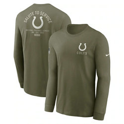 Indianapolis Colts Olive 2025 Salute To Service Sideline Long Sleeve T-Shirt