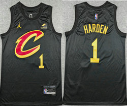 Jordon Cleveland Cavaliers #1 James Harden Black Stitched Basketball Jersey