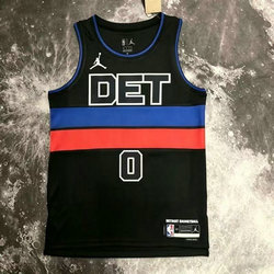 Jordon Detroit Pistons #0 Jalen Duren Black Basketball Jersey