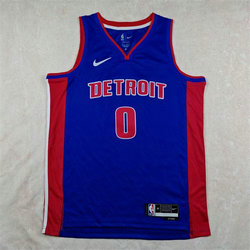 Jordon Detroit Pistons #0 Jalen Duren Blue Basketball Jersey