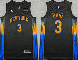 Jordon New New York Knicks #3 Josh Hart Black 2025 Statement Basketball Jersey