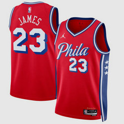 Jordon Philadelphia 76ers #23 LeBron James Red 2026 Statement Edition Stitched Jersey
