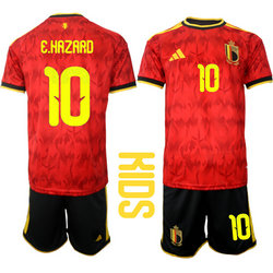Kids Belgium #10 E.Hazard Home 2026 World Cup Soccer jersey