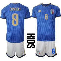 Kids Italy #8 Casadei Home 2026 World Cup Soccer jersey