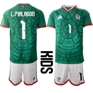 Kids Mexico #1 L.Malagon home 2026 World Cup Soccer jerseys