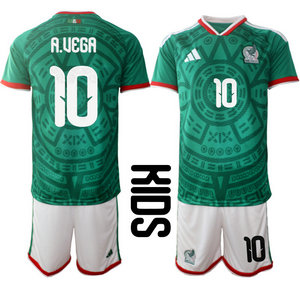 Kids Mexico #10 A.uega home 2026 World Cup Soccer jerseys