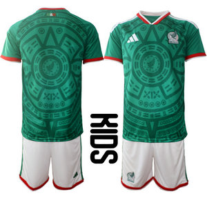 Kids Mexico Blank home 2026 World Cup Soccer jerseys