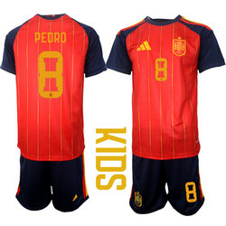 Kids Spain #8 Pedri 2026 World Cup Soccer jersey
