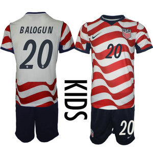 Kids United States #20 Balogun Home 2026 World Cup Soccer jersey