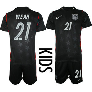 Kids United States #21 Weah Away 2026 World Cup Soccer jersey