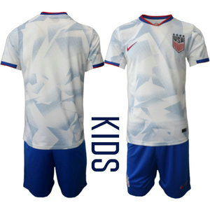 Kids United States Blank Home Blue shorts 2026 World Cup Soccer jerseys
