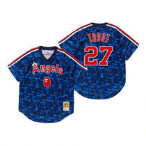 Los Angeles Angels of Anaheim #27 Mike Trout Navy BAPE x Mitchell & Ness Jersey
