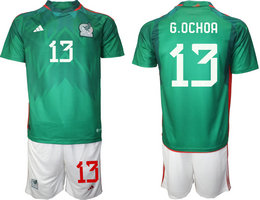 Mexico #13 G.OCHOA Green Home 2022 World Cup National Soccer Jersey