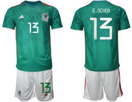 Mexico #13 G.OCHOA Green Home 2022 World Cup National Soccer Jerseys